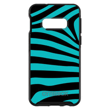 DistinctInk™ OtterBox Symmetry Series Case for Apple iPhone / Samsung Galaxy / Google Pixel - Teal Black Zebra Stripes