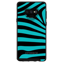 DistinctInk™ OtterBox Symmetry Series Case for Apple iPhone / Samsung Galaxy / Google Pixel - Teal Black Zebra Stripes