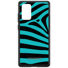 DistinctInk™ OtterBox Symmetry Series Case for Apple iPhone / Samsung Galaxy / Google Pixel - Teal Black Zebra Stripes