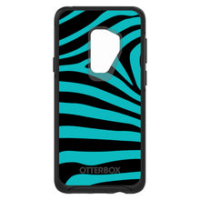 DistinctInk™ OtterBox Symmetry Series Case for Apple iPhone / Samsung Galaxy / Google Pixel - Teal Black Zebra Stripes