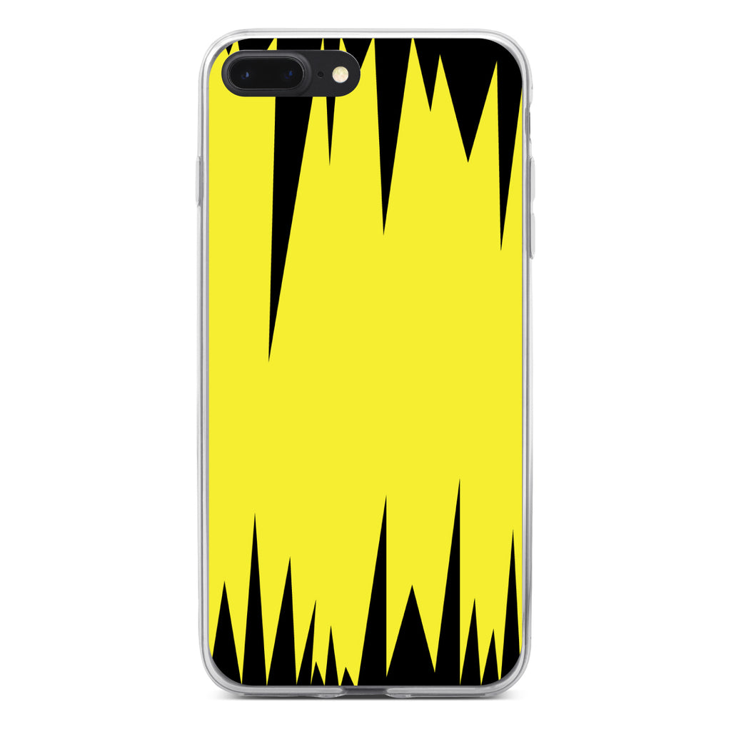 Yellow Black Spikes Clear Shockproof iPhone Case, view 6