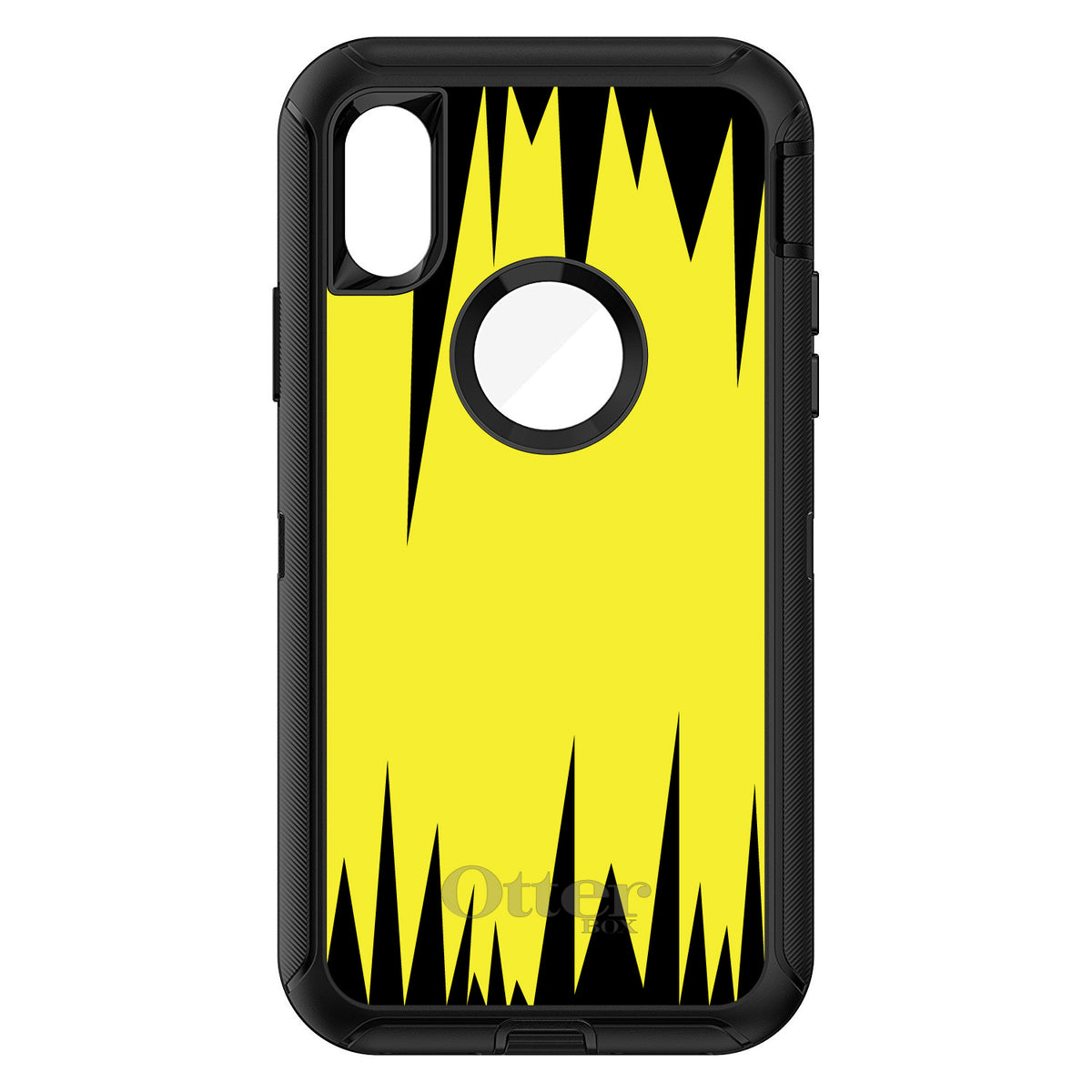 Yellow Black Spikes OtterBox Defender Case for iPhone & Galaxy, view 3