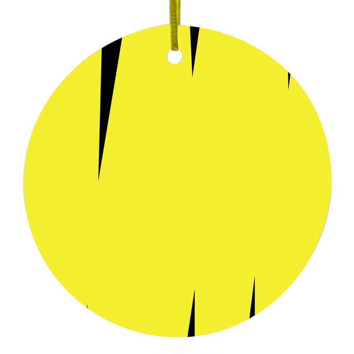 Yellow Black Spikes Ceramic Ornament