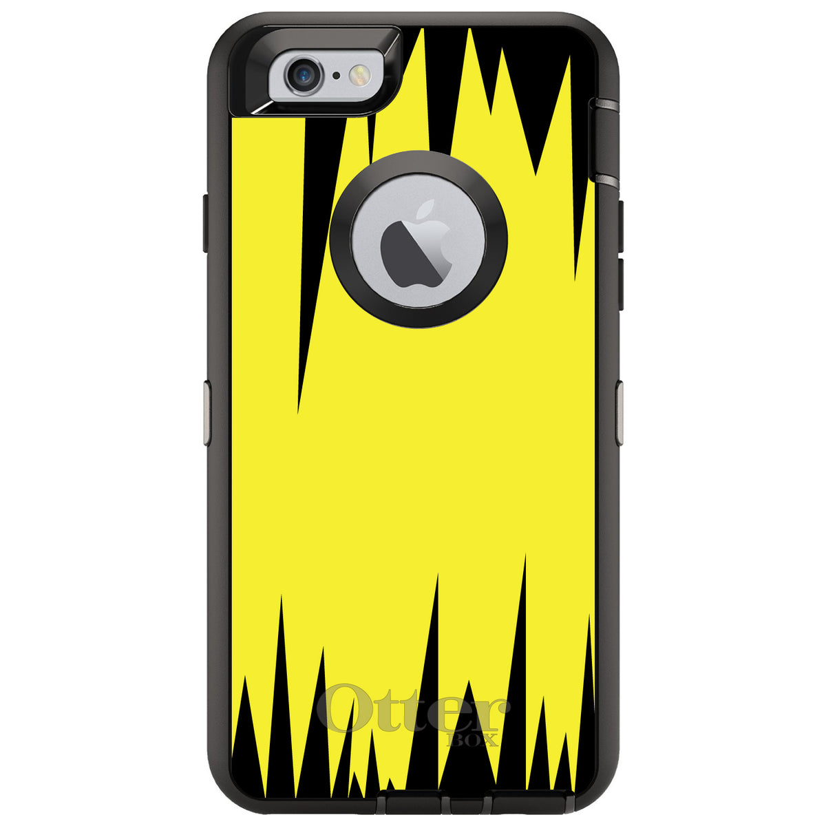 Yellow Black Spikes OtterBox Defender Case for iPhone & Galaxy, view 4
