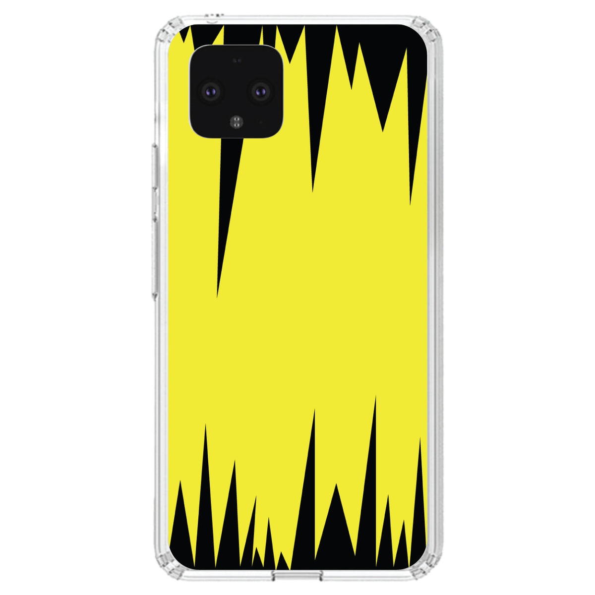 Yellow Black Spikes Clear Shockproof iPhone Case, view 24