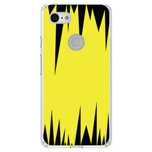 DistinctInk® Clear Shockproof Hybrid Case for Apple iPhone / Samsung Galaxy / Google Pixel - Yellow Black Spikes