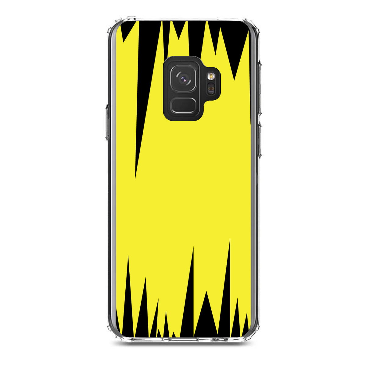 Yellow Black Spikes Clear Shockproof iPhone Case, view 19