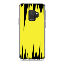 DistinctInk® Clear Shockproof Hybrid Case for Apple iPhone / Samsung Galaxy / Google Pixel - Yellow Black Spikes