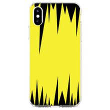 DistinctInk® Clear Shockproof Hybrid Case for Apple iPhone / Samsung Galaxy / Google Pixel - Yellow Black Spikes