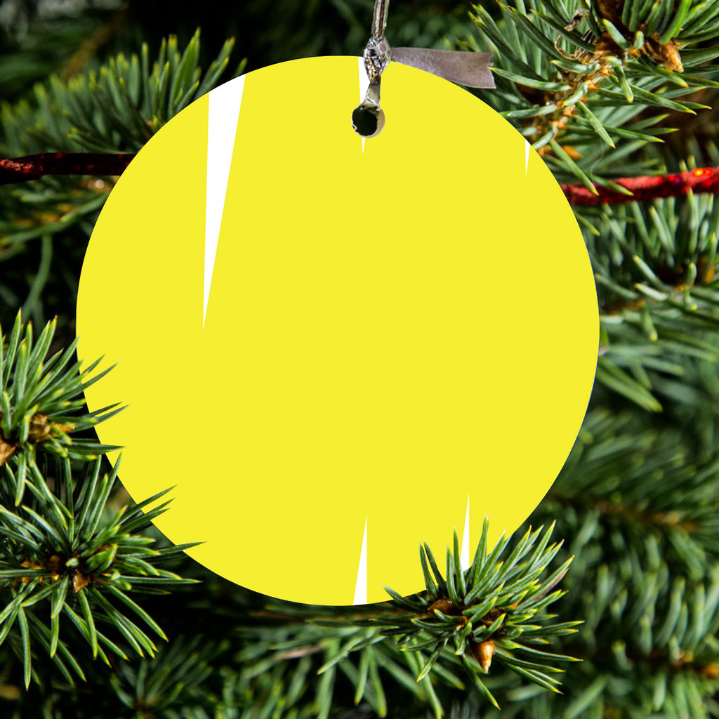 Yellow White Spikes Ceramic Ornament, view 2