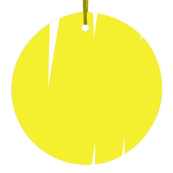 Yellow White Spikes Ceramic Ornament