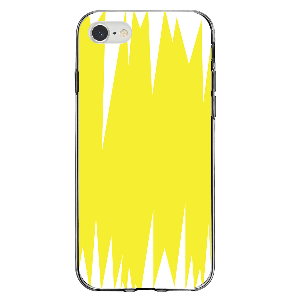Yellow White Spikes Clear Shockproof iPhone Case, view 5