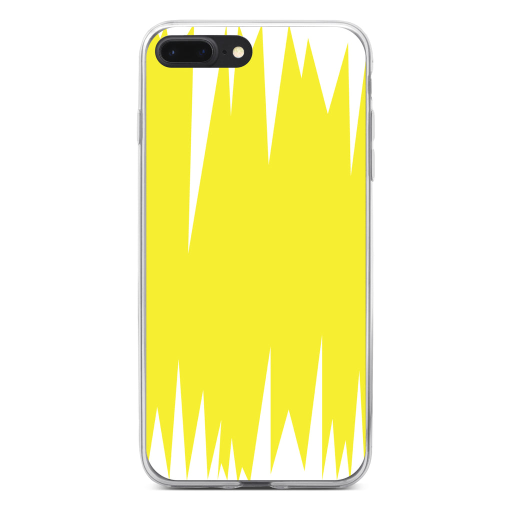 Yellow White Spikes Clear Shockproof iPhone Case, view 6