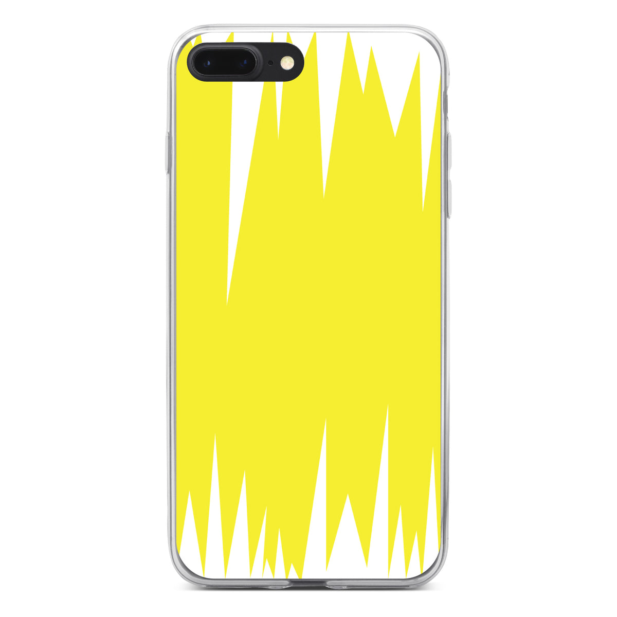 Yellow White Spikes Clear Shockproof iPhone Case, view 6