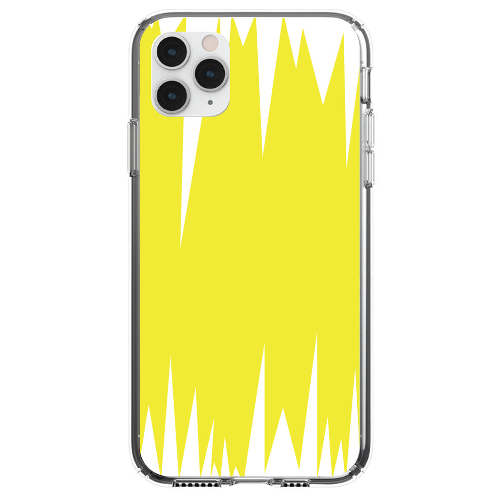 Yellow White Spikes Clear Shockproof iPhone Case