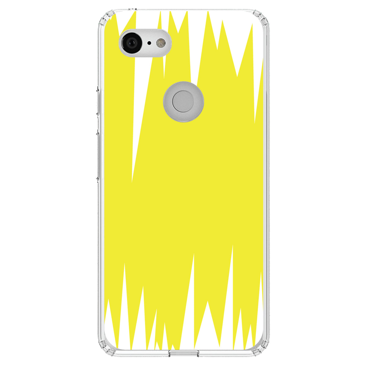 Yellow White Spikes Clear Shockproof iPhone Case, view 21