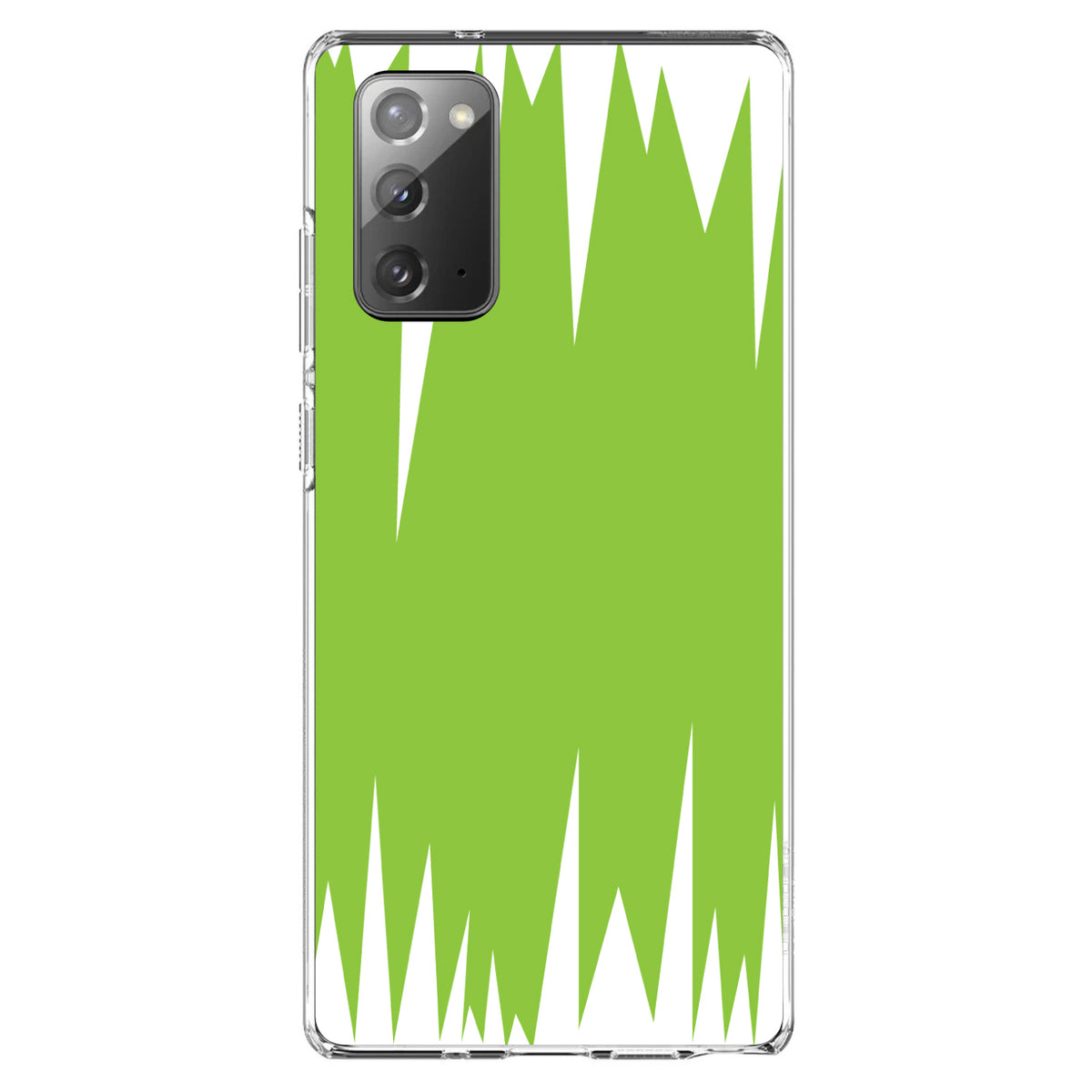 Lime Green White Spikes Clear Shockproof iPhone Case, view 7
