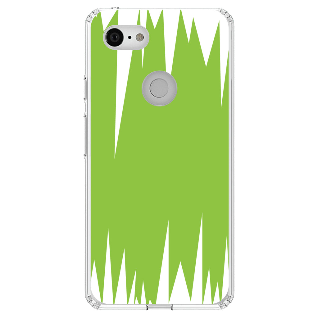 Lime Green White Spikes Clear Shockproof iPhone Case, view 21