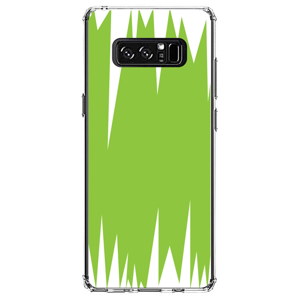 Lime Green White Spikes Clear Shockproof iPhone Case, view 12