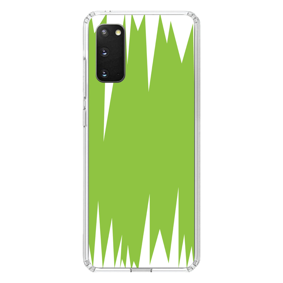 Lime Green White Spikes Clear Shockproof iPhone Case, view 13