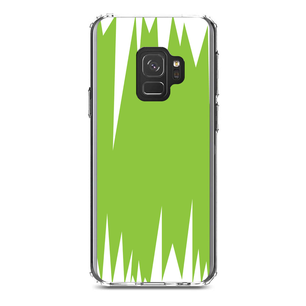 Lime Green White Spikes Clear Shockproof iPhone Case, view 19