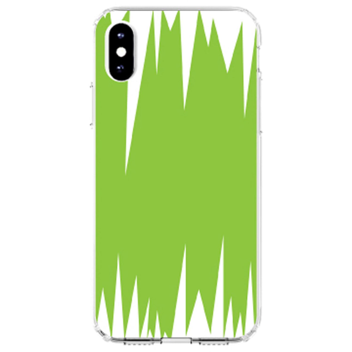 Lime Green White Spikes Clear Shockproof iPhone Case, view 2