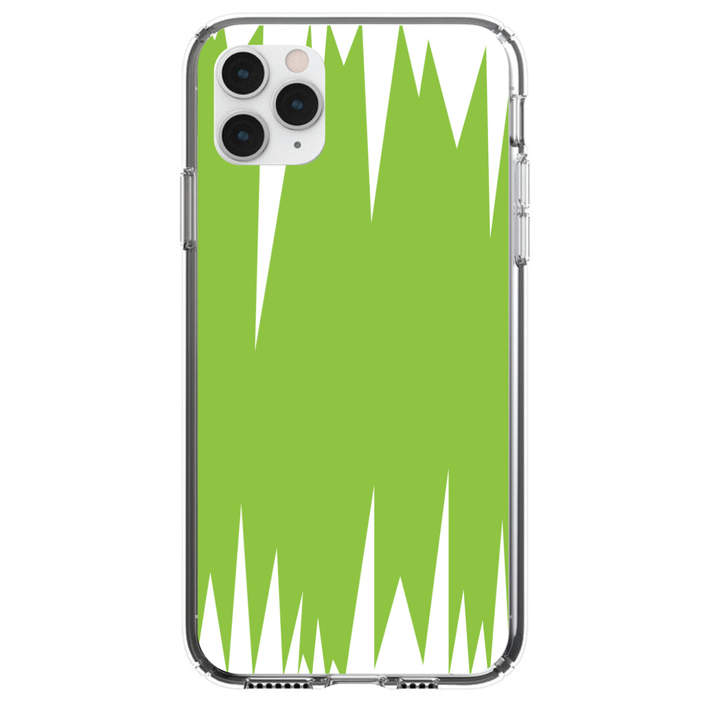 Lime Green White Spikes Clear Shockproof iPhone Case
