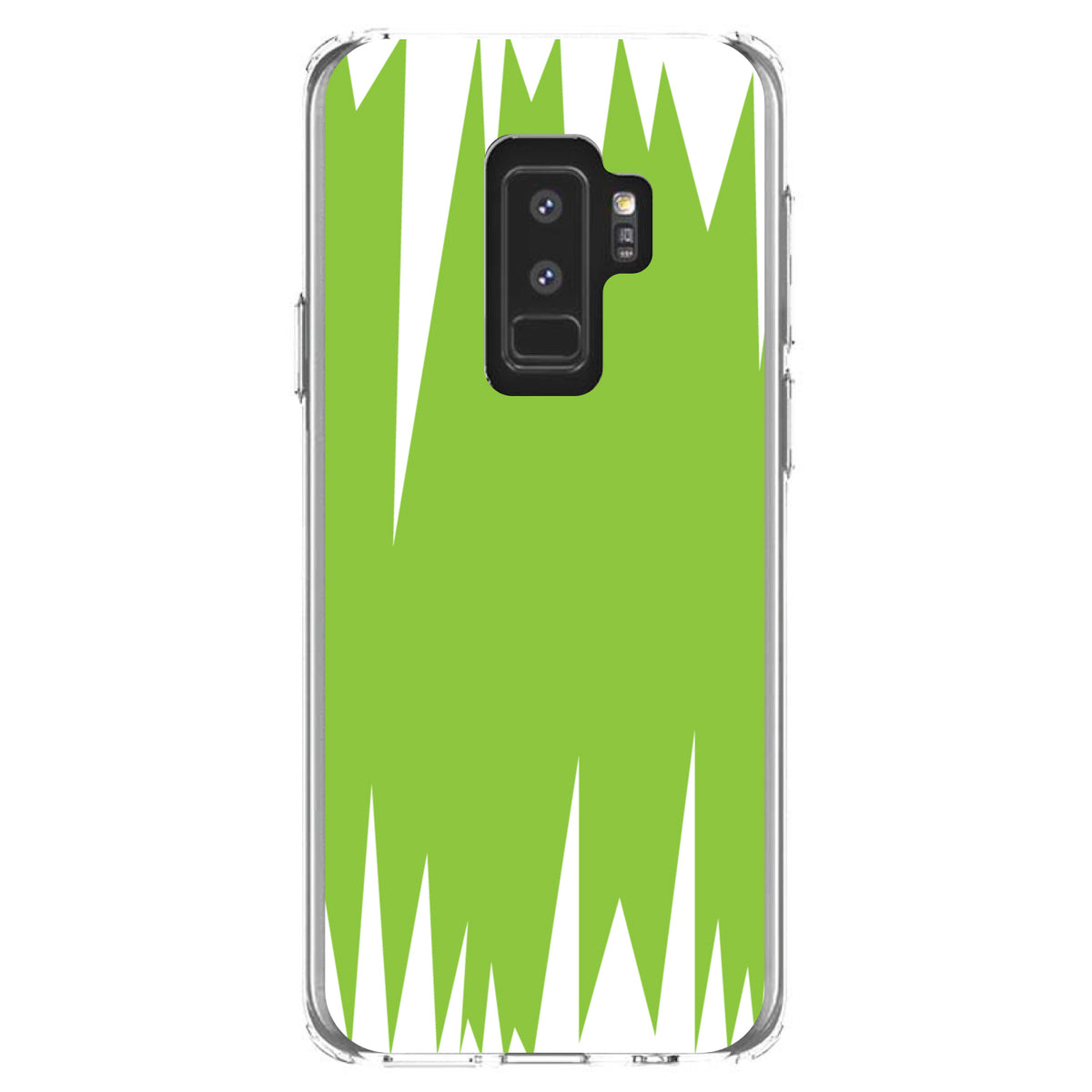 Lime Green White Spikes Clear Shockproof iPhone Case, view 20