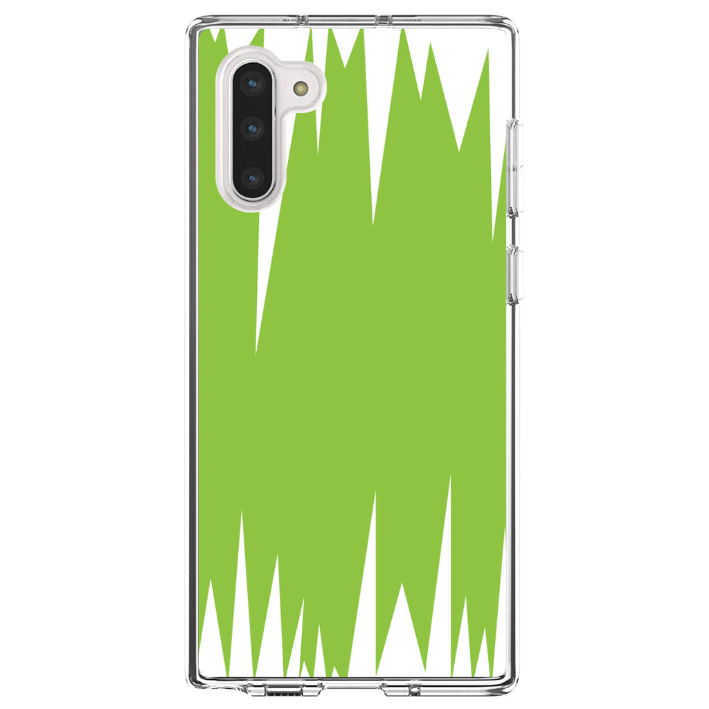 Lime Green White Spikes Clear Shockproof iPhone Case, view 9