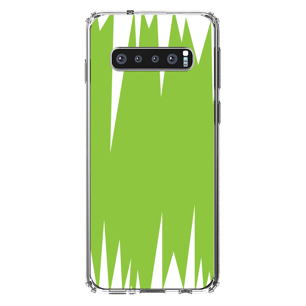 Lime Green White Spikes Clear Shockproof iPhone Case, view 17