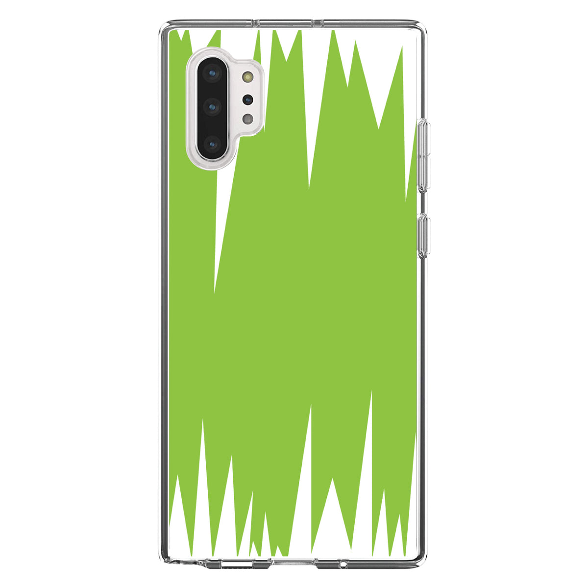 Lime Green White Spikes Clear Shockproof iPhone Case, view 10