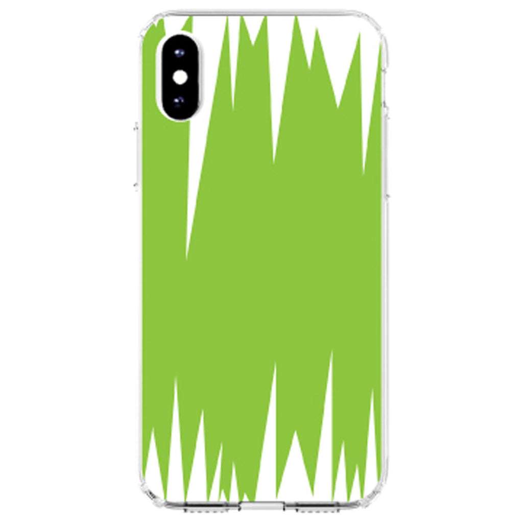 Lime Green White Spikes Clear Shockproof iPhone Case, view 4