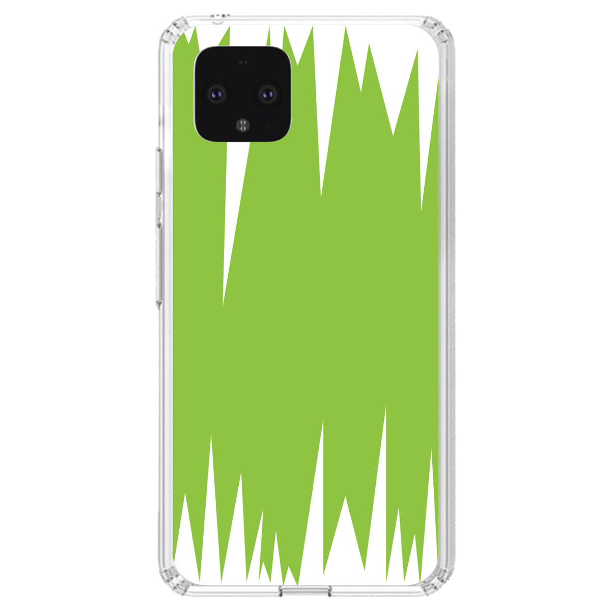 Lime Green White Spikes Clear Shockproof iPhone Case, view 24