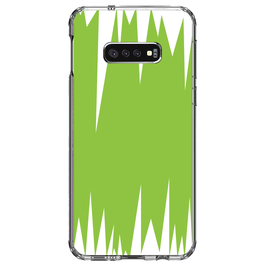 Lime Green White Spikes Clear Shockproof iPhone Case, view 18
