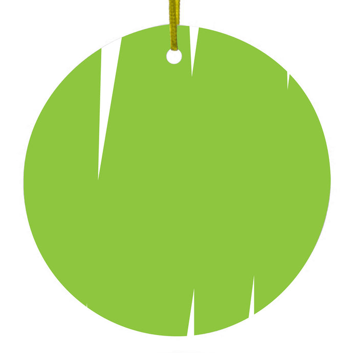 Lime Green White Spikes Ceramic Ornament