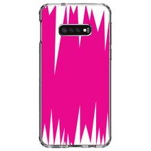 DistinctInk® Clear Shockproof Hybrid Case for Apple iPhone / Samsung Galaxy / Google Pixel - Neon Pink White Spikes