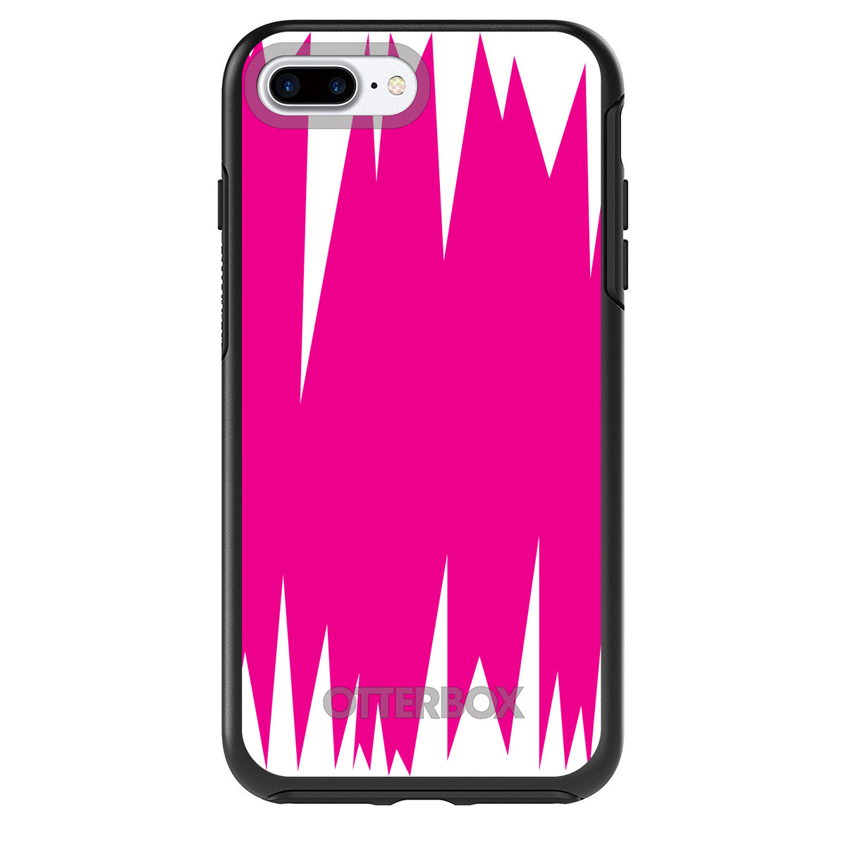 Neon Pink White Spikes OtterBox Symmetry Case for iPhone & Galaxy, view 2