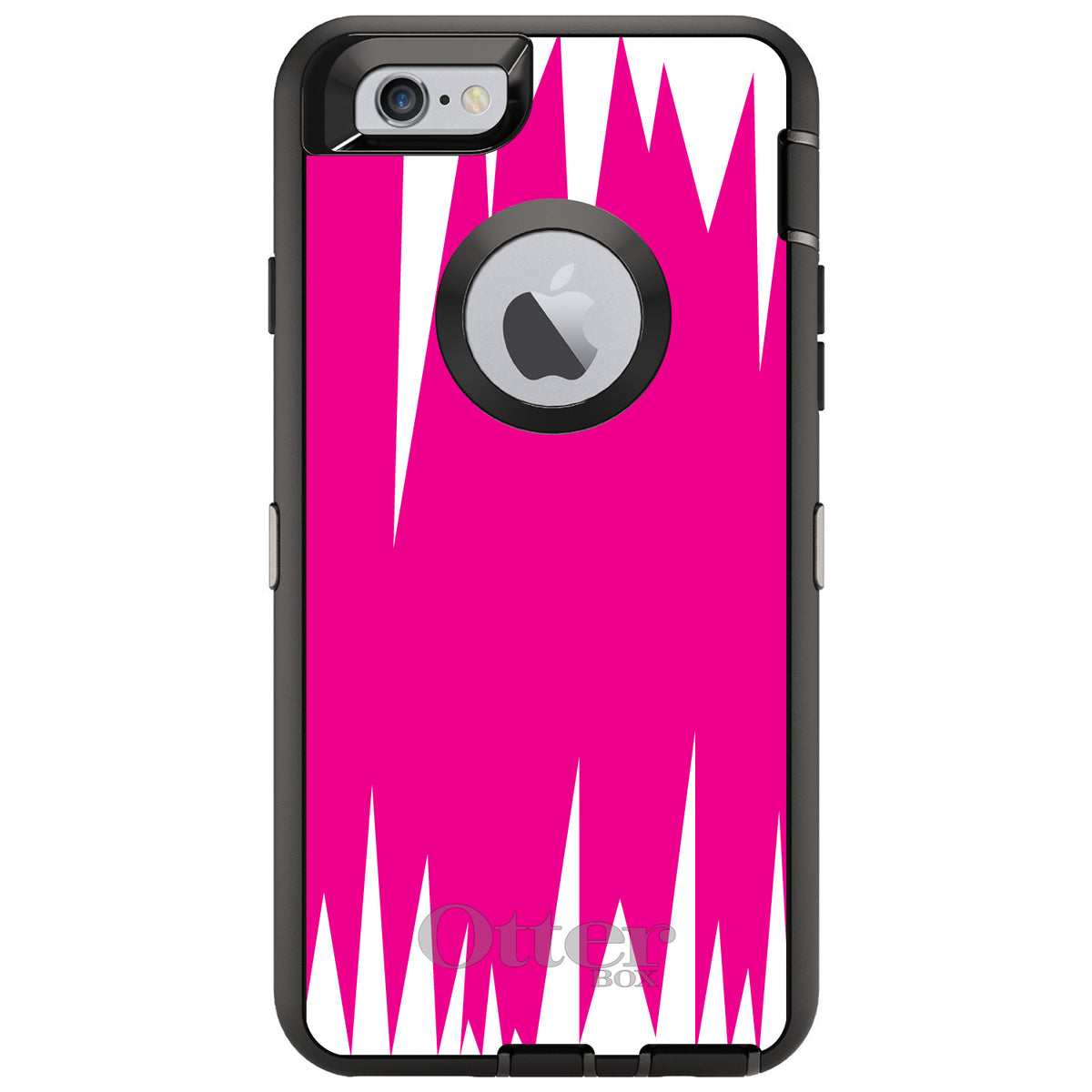 Neon Pink White Spikes OtterBox Defender Case for iPhone & Galaxy, view 4