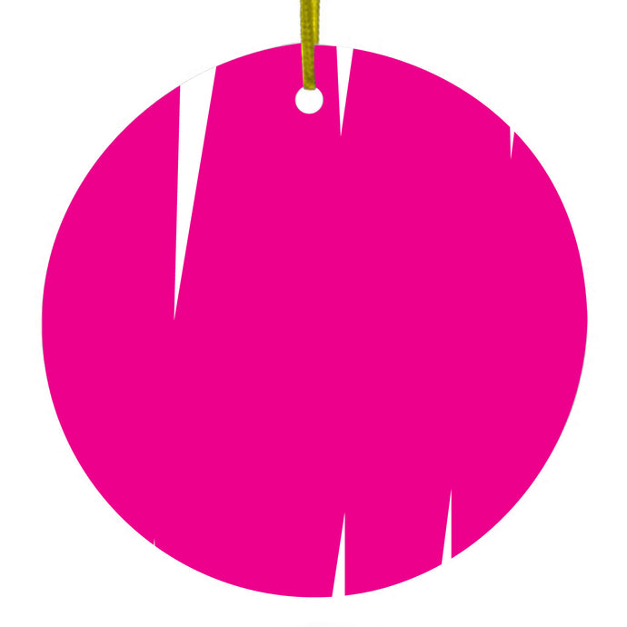 Neon Pink White Spikes Ceramic Ornament