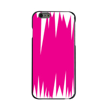 DistinctInk® Hard Plastic Snap-On Case for Apple iPhone or Samsung Galaxy - Neon Pink White Spikes