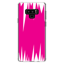 DistinctInk® Clear Shockproof Hybrid Case for Apple iPhone / Samsung Galaxy / Google Pixel - Neon Pink White Spikes