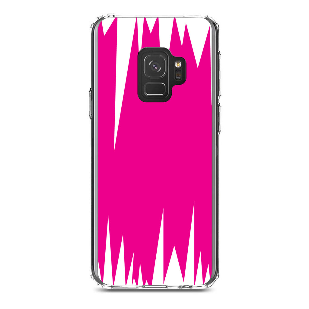 Neon Pink White Spikes Clear Shockproof iPhone Case, view 19