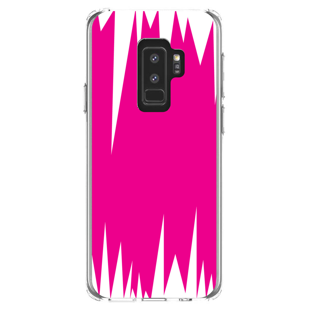 Neon Pink White Spikes Clear Shockproof iPhone Case, view 20