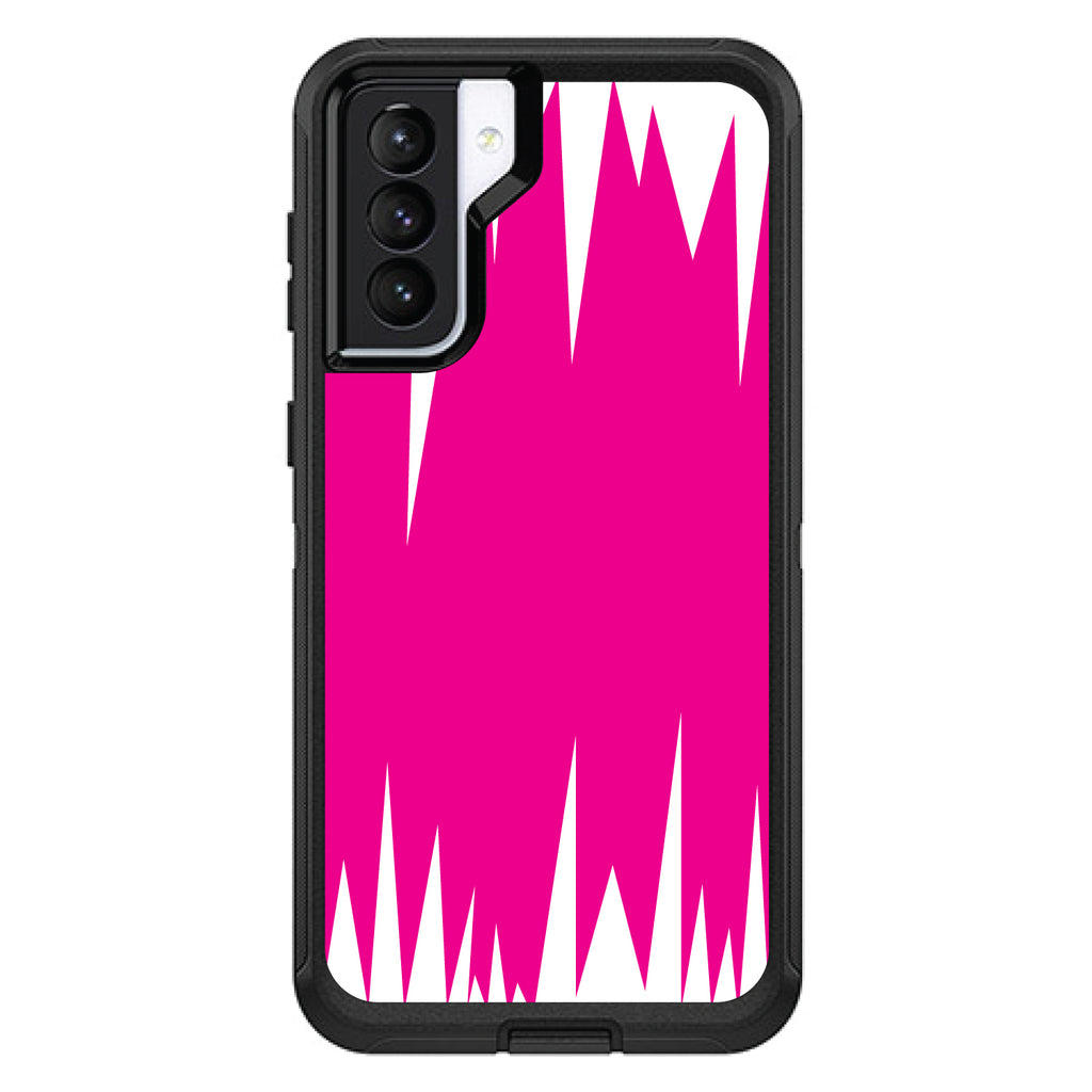 Neon Pink White Spikes OtterBox Defender Case for iPhone & Galaxy, view 6