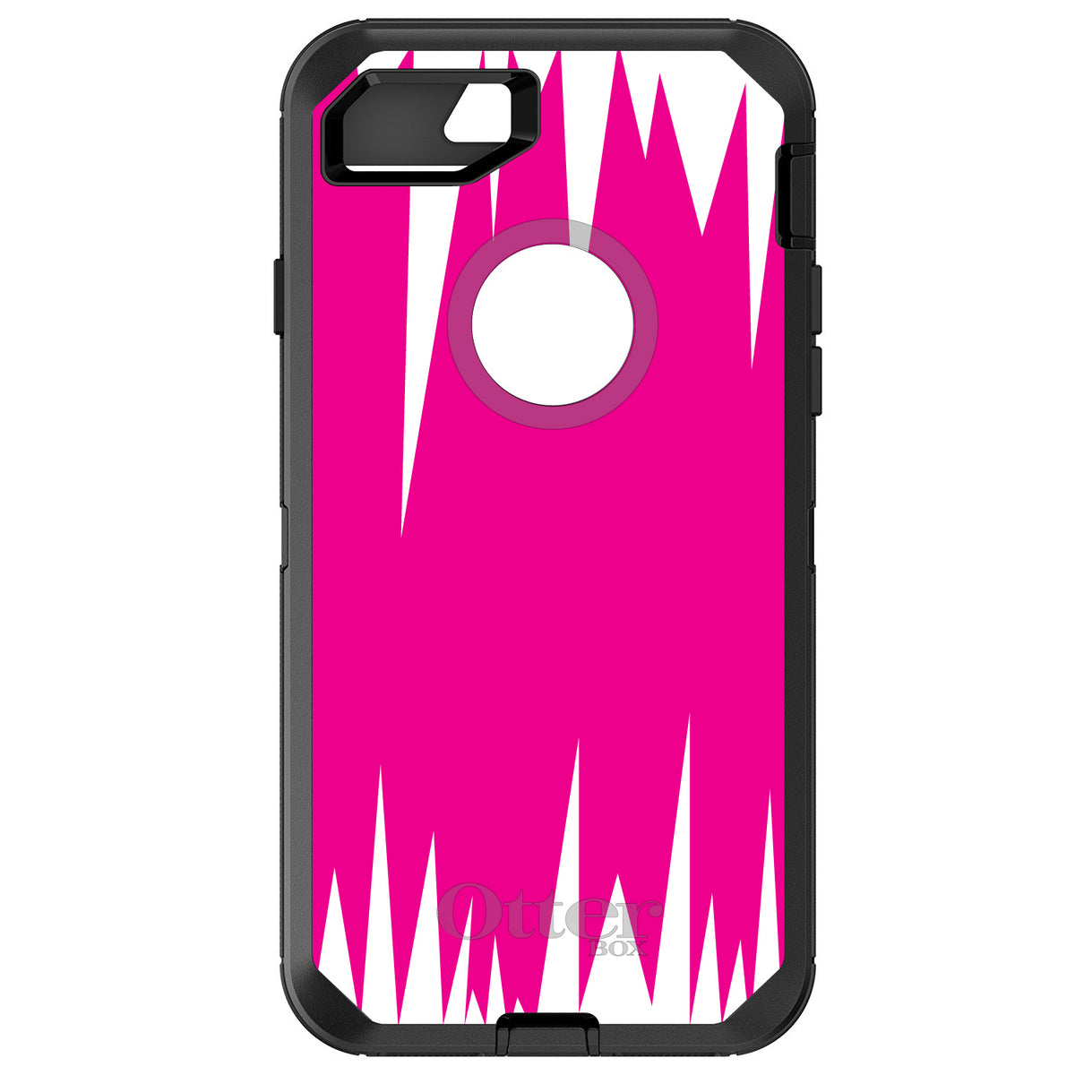 Neon Pink White Spikes OtterBox Defender Case for iPhone & Galaxy