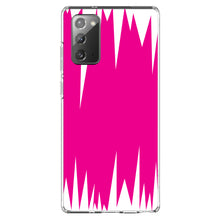 DistinctInk® Clear Shockproof Hybrid Case for Apple iPhone / Samsung Galaxy / Google Pixel - Neon Pink White Spikes