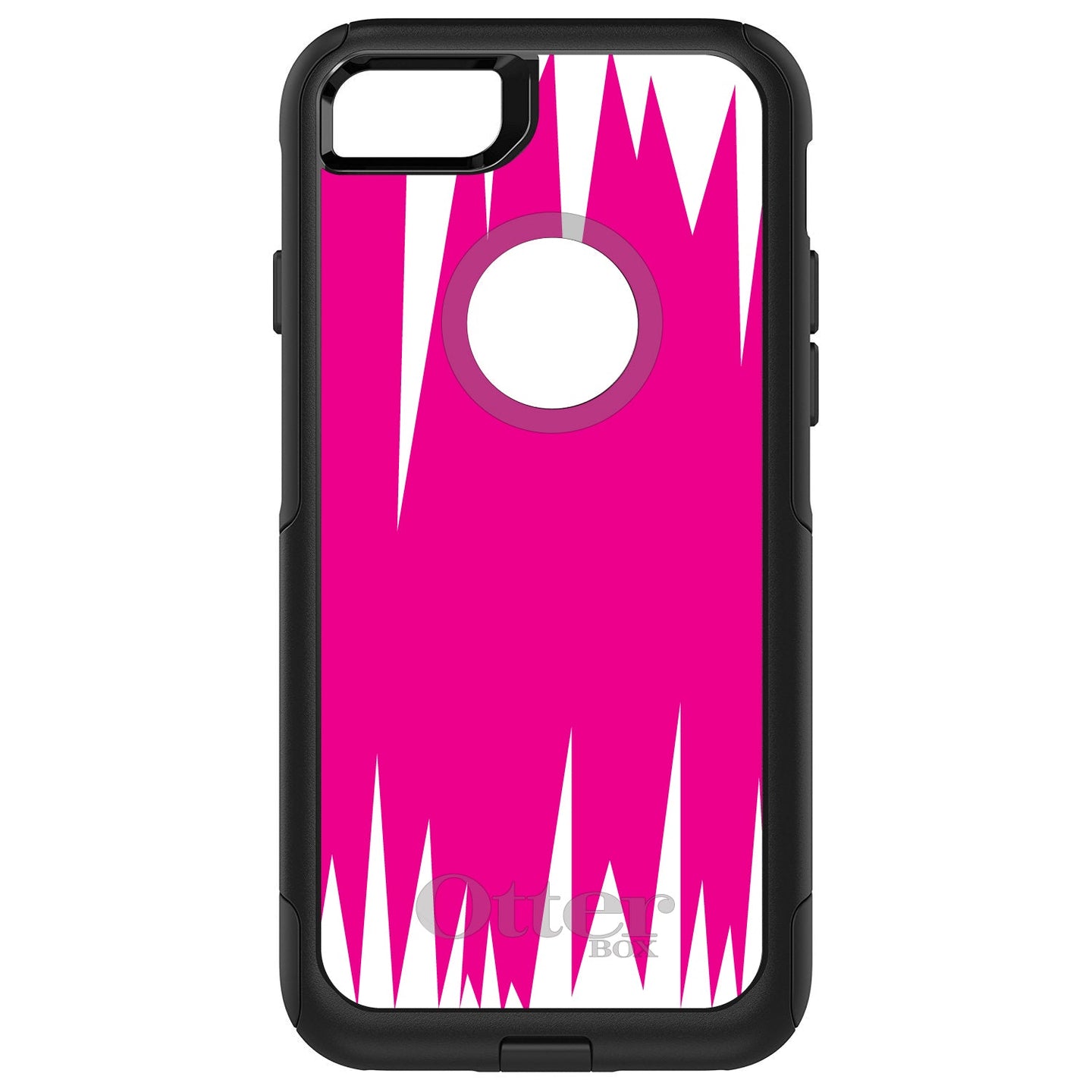 DistinctInk™ OtterBox Commuter Series Case for Apple iPhone or Samsung Galaxy - Neon Pink White Spikes