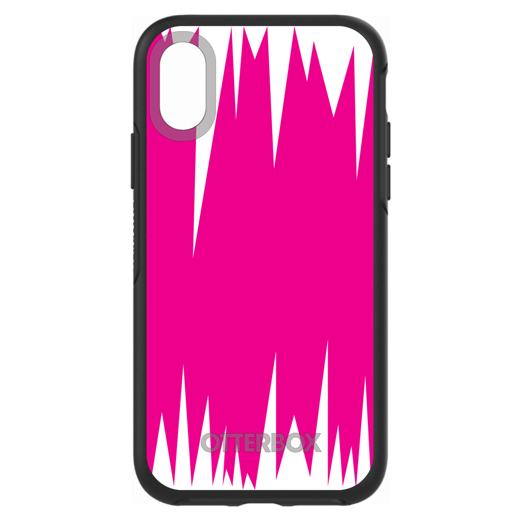 Neon Pink White Spikes OtterBox Symmetry Case for iPhone & Galaxy, view 4