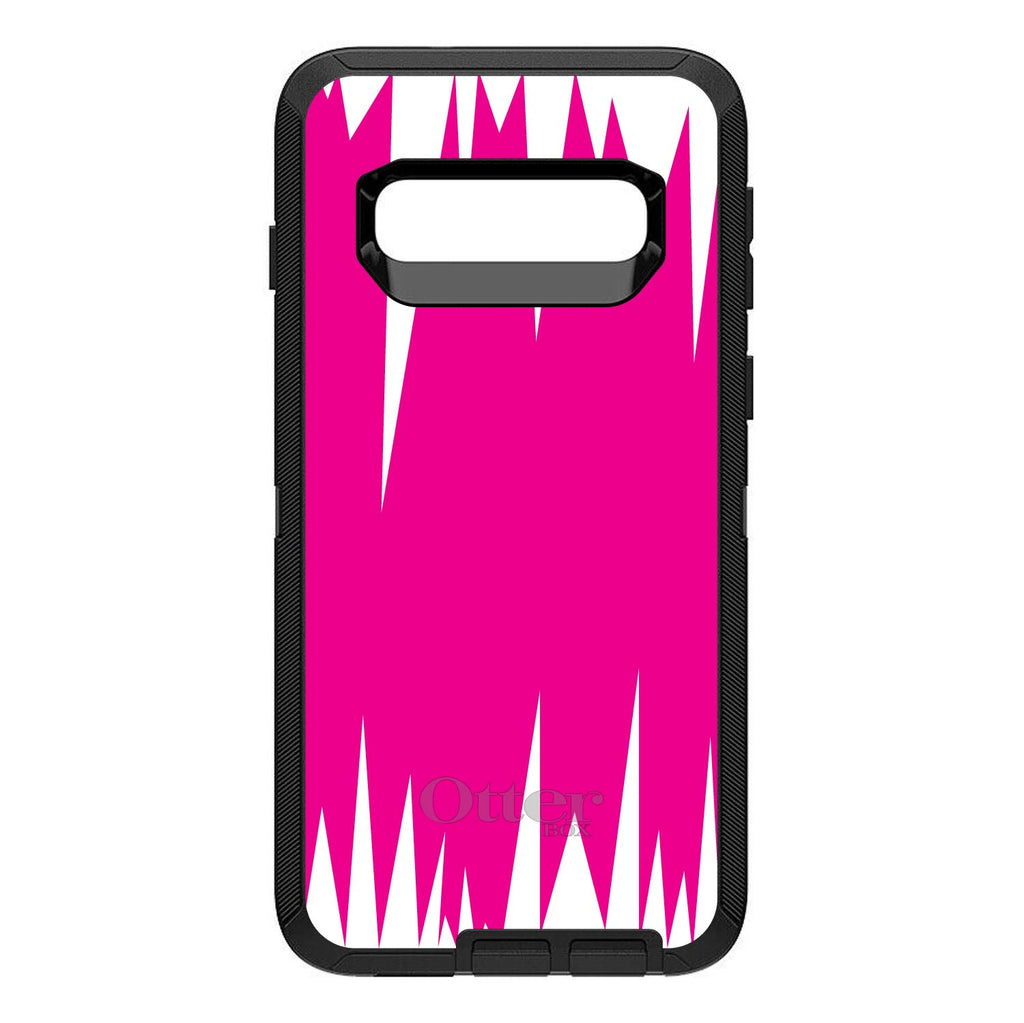 Neon Pink White Spikes OtterBox Defender Case for iPhone & Galaxy, view 9