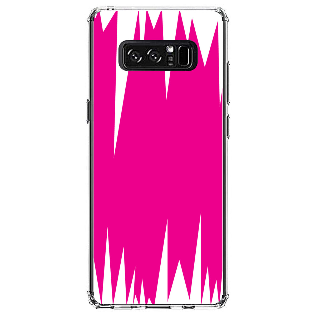 Neon Pink White Spikes Clear Shockproof iPhone Case, view 12